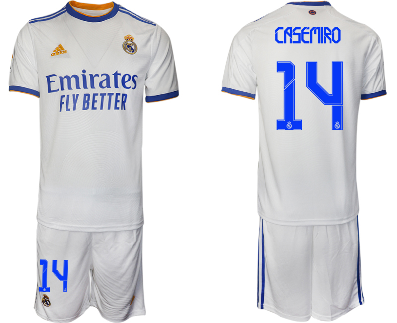 Men 2021-2022 Club Real Madrid home white #14 Soccer Jerseys->real madrid jersey->Soccer Club Jersey